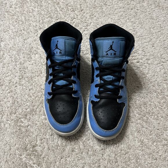 Nike Air Jordan 1 Mid University Blue Black DQ8423-401 Gradeschool Size 5Y 6.5W - Picture 3 of 8
